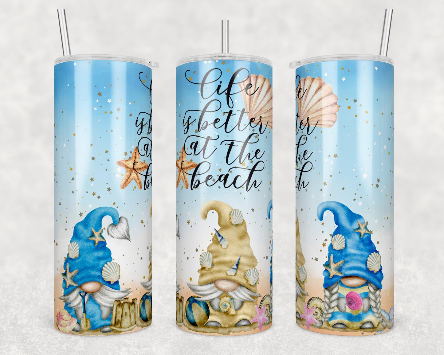 Tumbler | Beach Life is better at the beach gnome | Gift | BFF | special someone| Cruises |girl trip |drink up