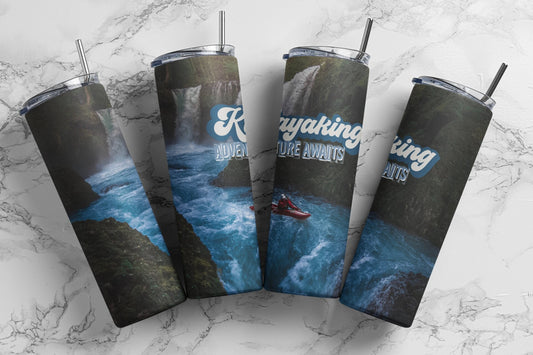 Tumbler | Kayaking 2 Adventure awaits | Sarcasm | | Bestie | Gift | BFF | Profanity| funny| camping