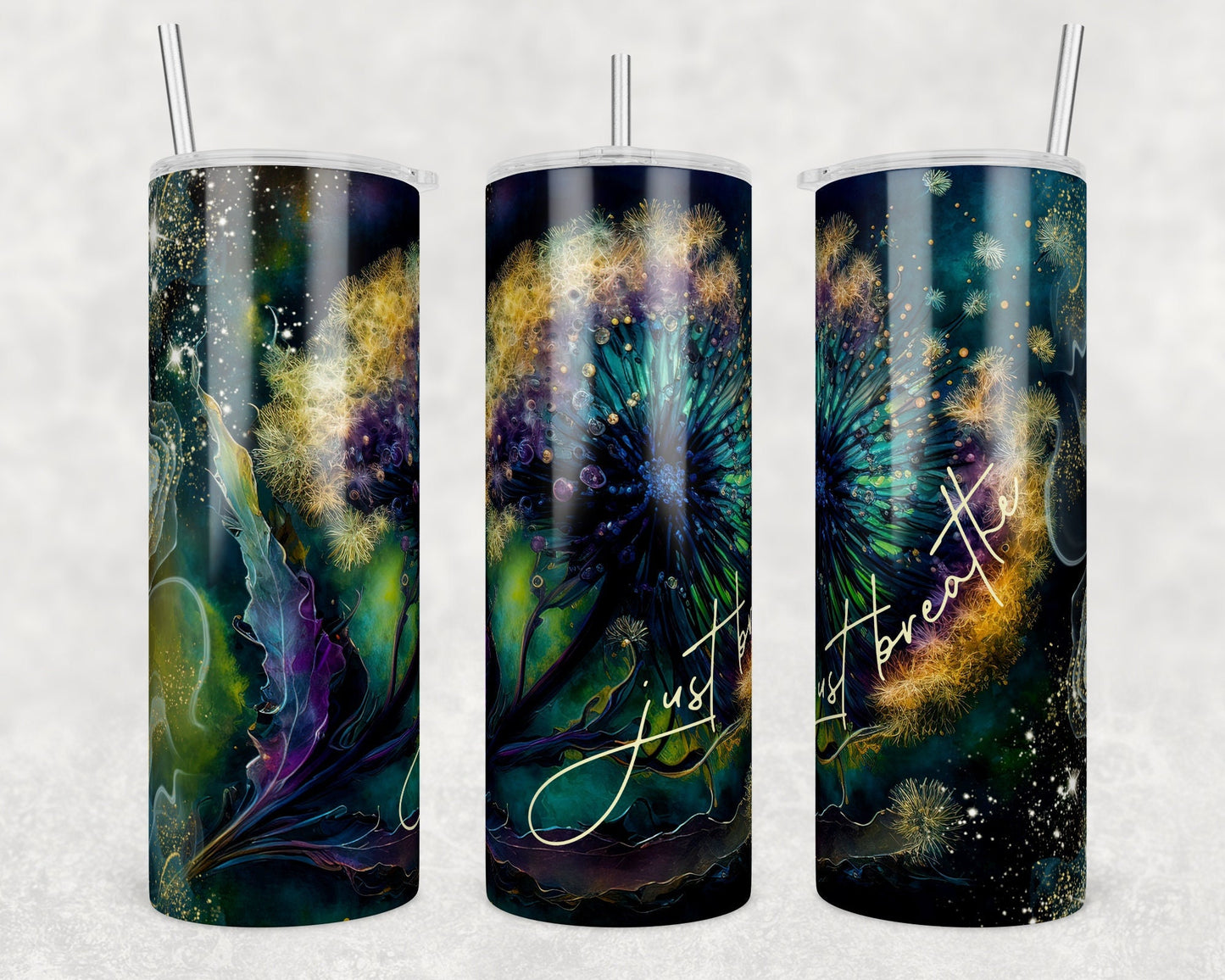 Tumbler | Just Breathe Alcohol ink| Hot Mess| Sarcasm | MOM | Gift | BFF | funny| Beautiful colors