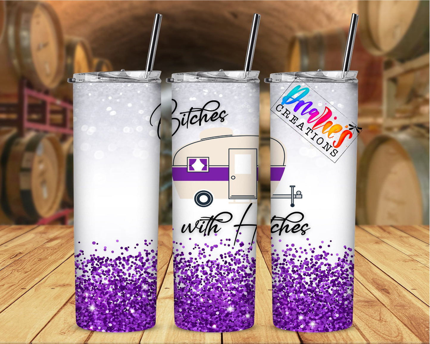 Tumbler |Bitches with Hitches |multi colors| Sarcasm | Bestie | Gift | BFF | Profanity| funny| hitchesETSY
