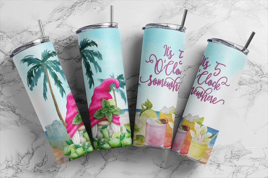Tumbler | Beach 5 o'clock Somewhere | Gift | BFF | special someone| Cruises |girl trip |drink up