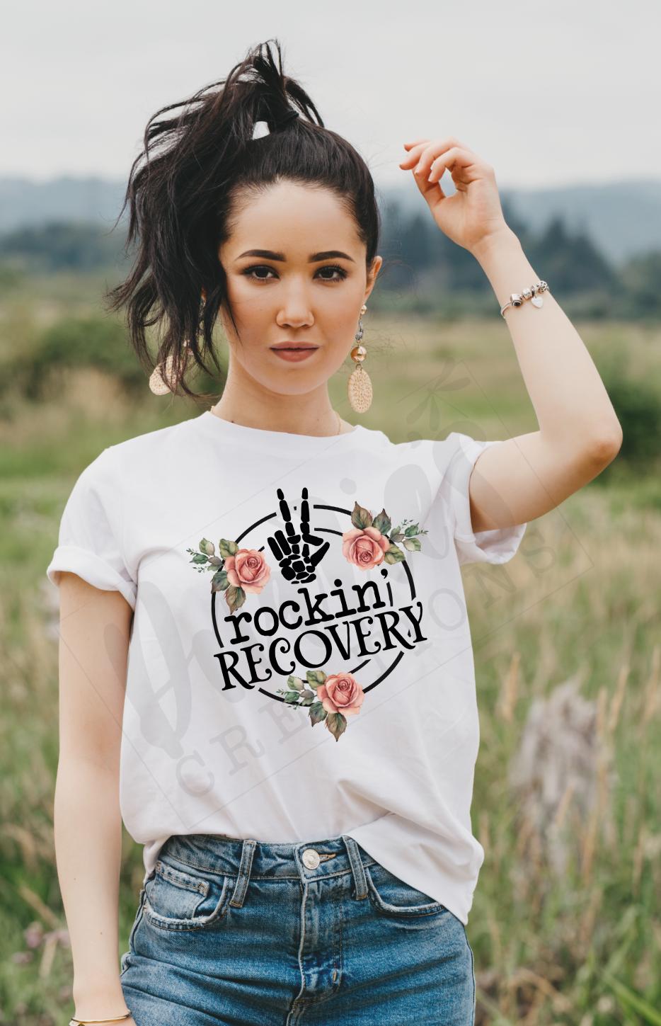 T-shirt |Rockin' Recovery  | overdose awareness | sobriety | Healing | life |proud