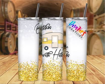 Tumbler |Bitches with Hitches |multi colors| Sarcasm | Bestie | Gift | BFF | Profanity| funny| hitchesETSY
