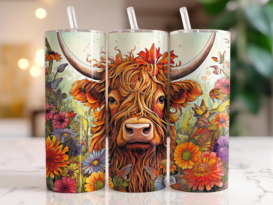 Tumbler | Highland Cow  | highland cows 57 | farm animals | cuteness | artful |cow