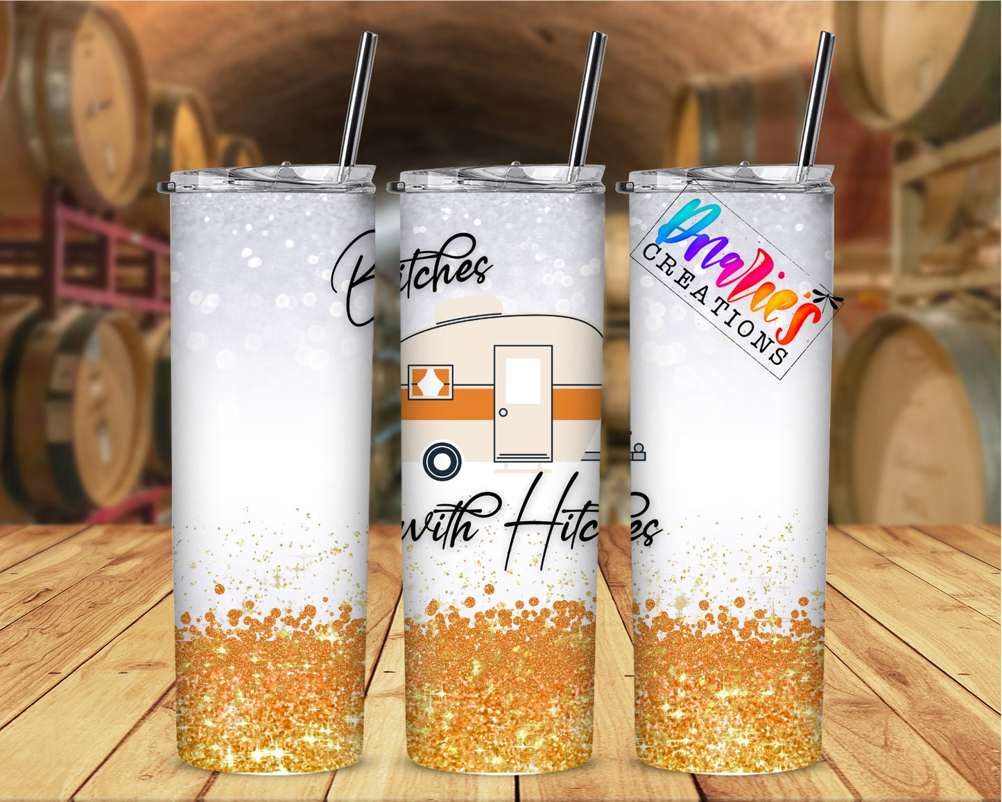 Tumbler |Bitches with Hitches |multi colors| Sarcasm | Bestie | Gift | BFF | Profanity| funny| hitchesETSY