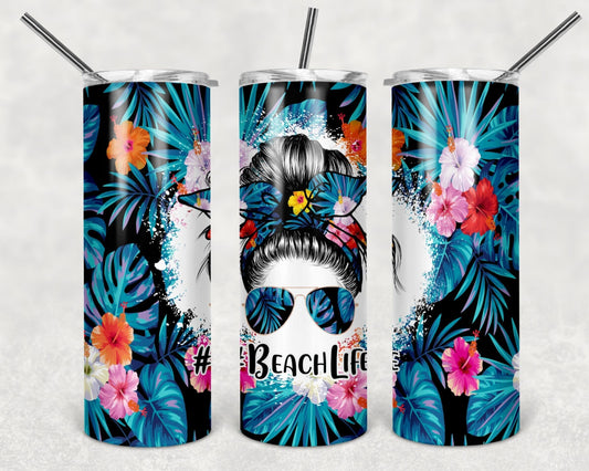 Tumbler | Beach Life | my happy place |HOT mom summer | Sarcasm | beach| ocean | Gift | BFF | Profanity| funny|
