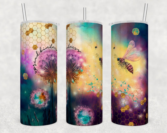 Tumbler | Bee kind Alcohol ink| Hot Mess| Sarcasm | MOM | Gift | BFF | funny| Beautiful colors