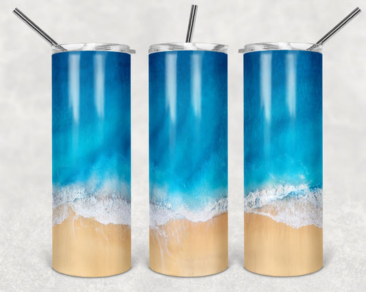 Tumbler | Waves 4 (can be personalized) | my happy place |HOT mom summer | Sarcasm | beach| ocean | Gift | BFF | funny|