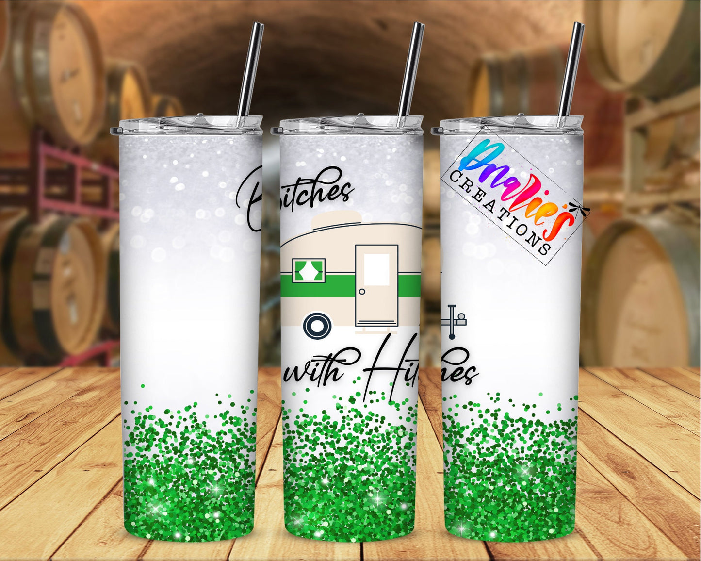Tumbler |Bitches with Hitches |multi colors| Sarcasm | Bestie | Gift | BFF | Profanity| funny| hitchesETSY